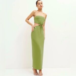 Reformation Amaia Knit Maxi Dress in Avocado Green
